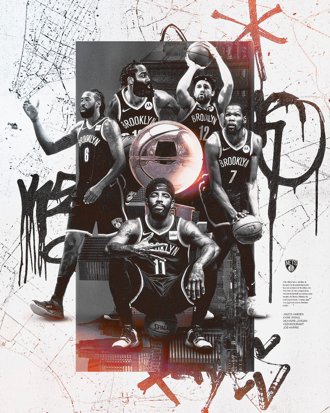 Brooklyn Nets vol.2 Poster Template – Photoshop & Canva Editable