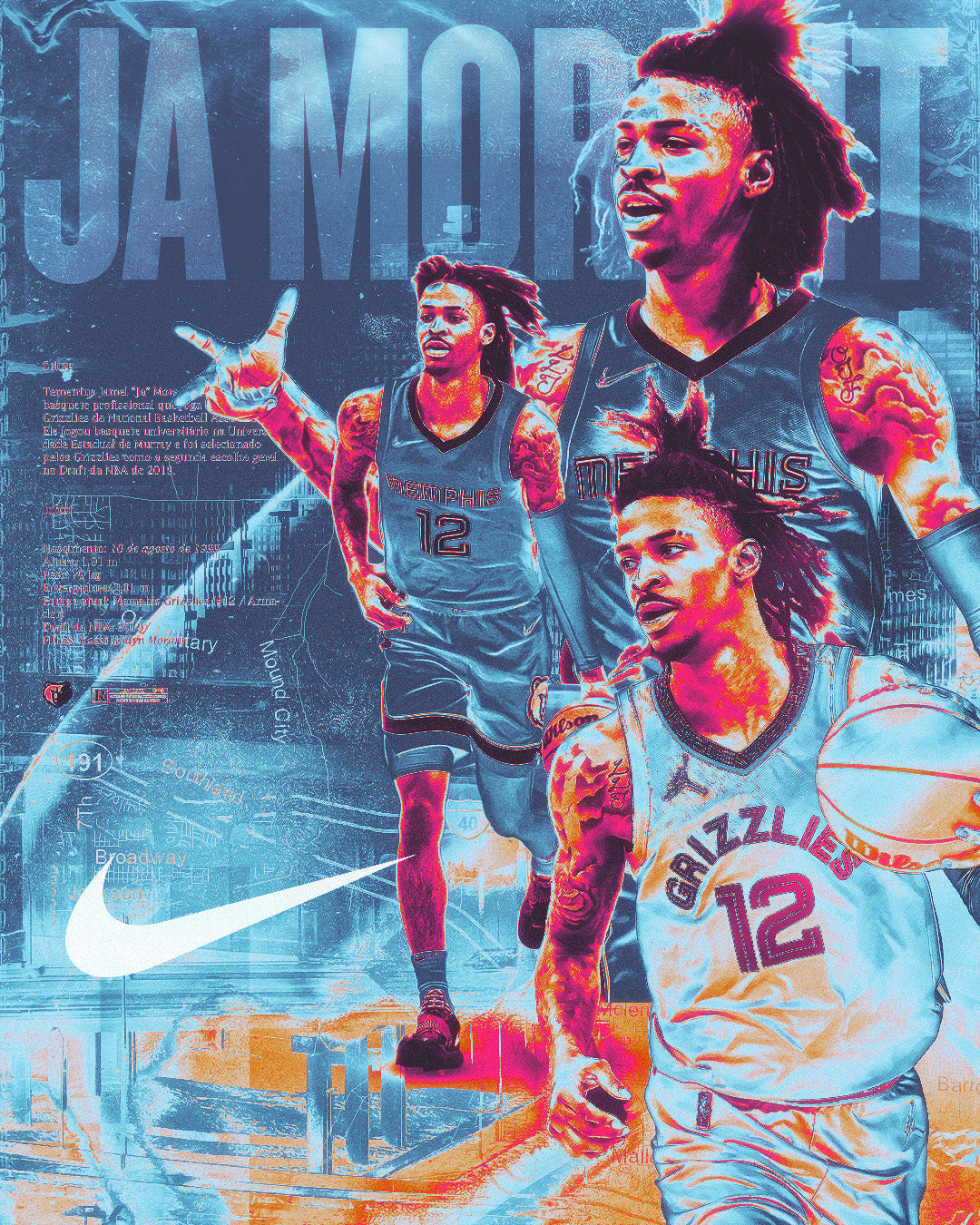 Ja Morant Poster Template Vol. 2 – Photoshop & Canva Editable