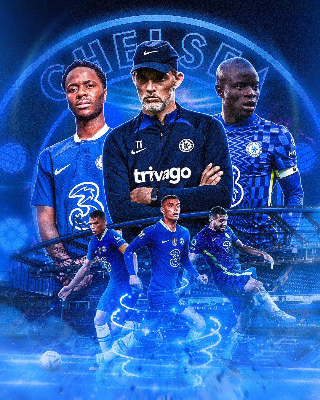 Chelsea FC Poster Template – Photoshop & Canva Editable