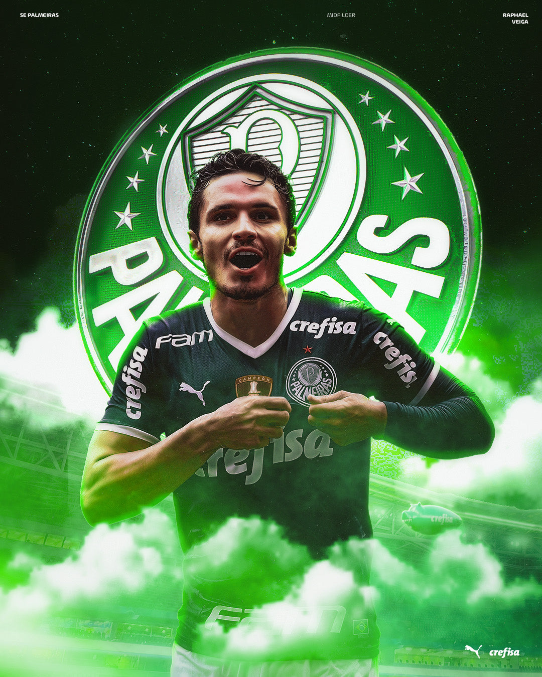 Palmeiras Poster Template – Photoshop & Canva Editable