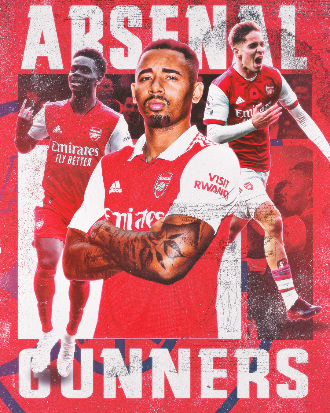 Arsenal Gunners Poster Template – Photoshop & Canva Editable