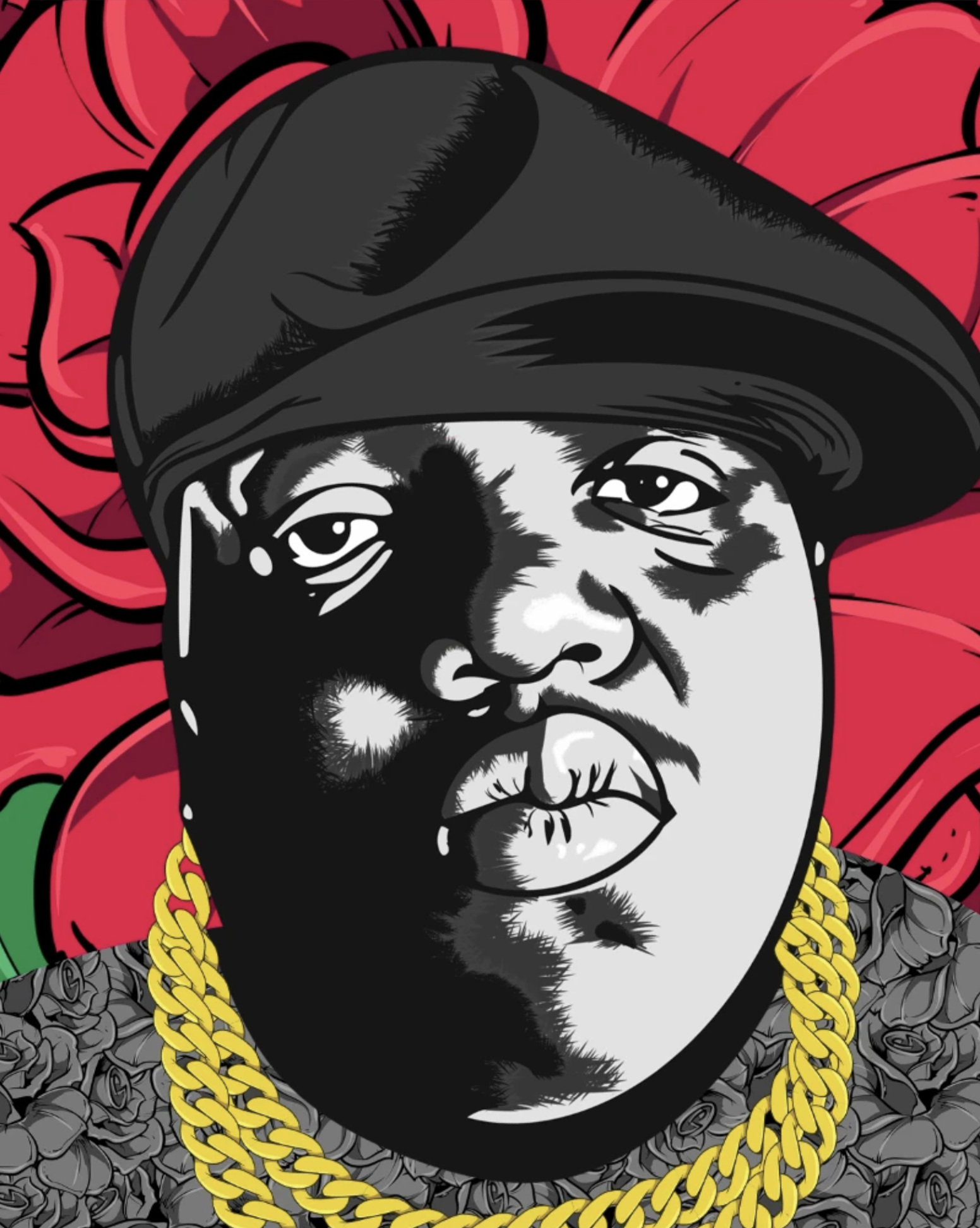🎤 Biggie Smalls Illustration Template – Adobe Illustrator Editable File 🎤