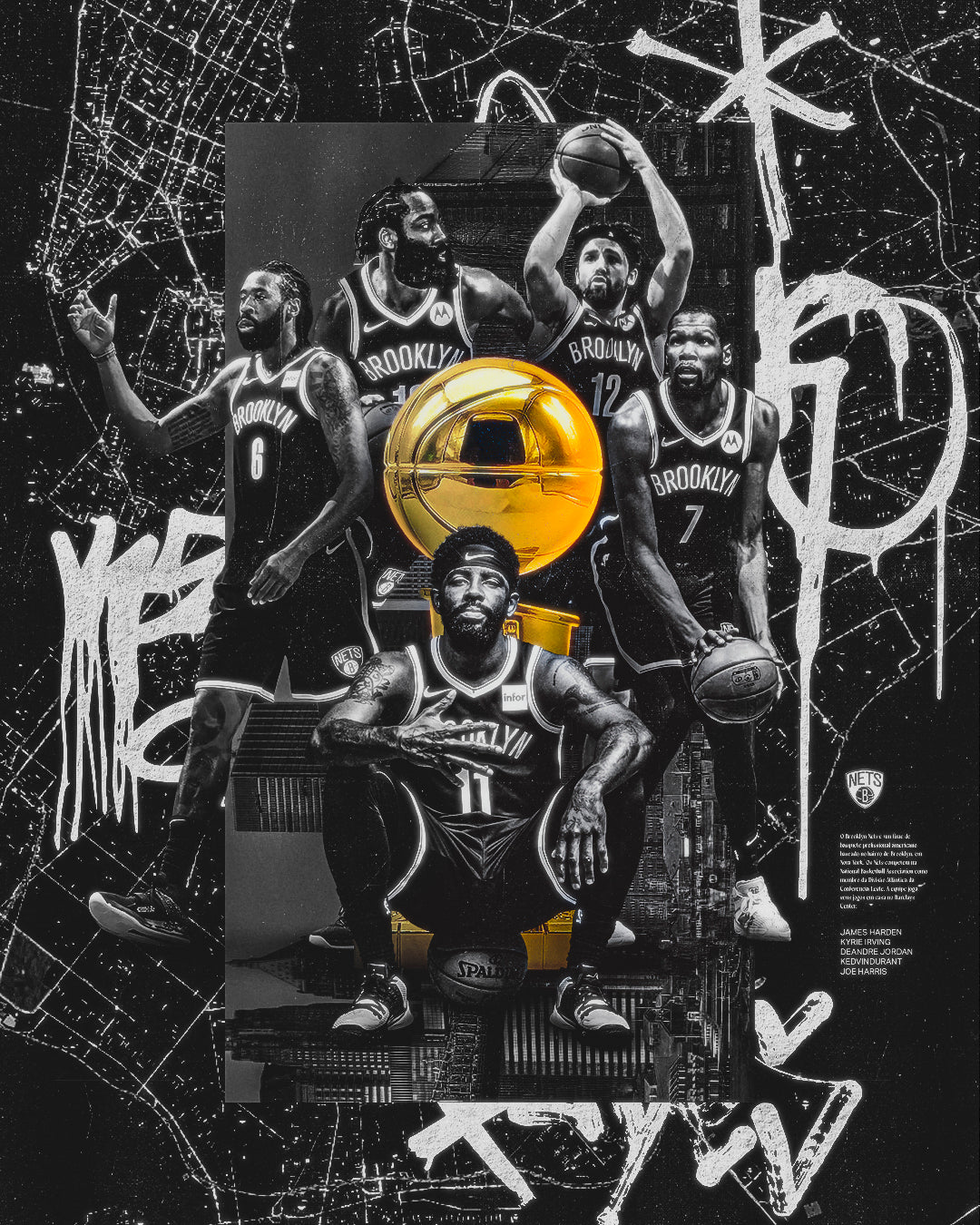 Brooklyn Nets Poster Template – Photoshop & Canva Editable