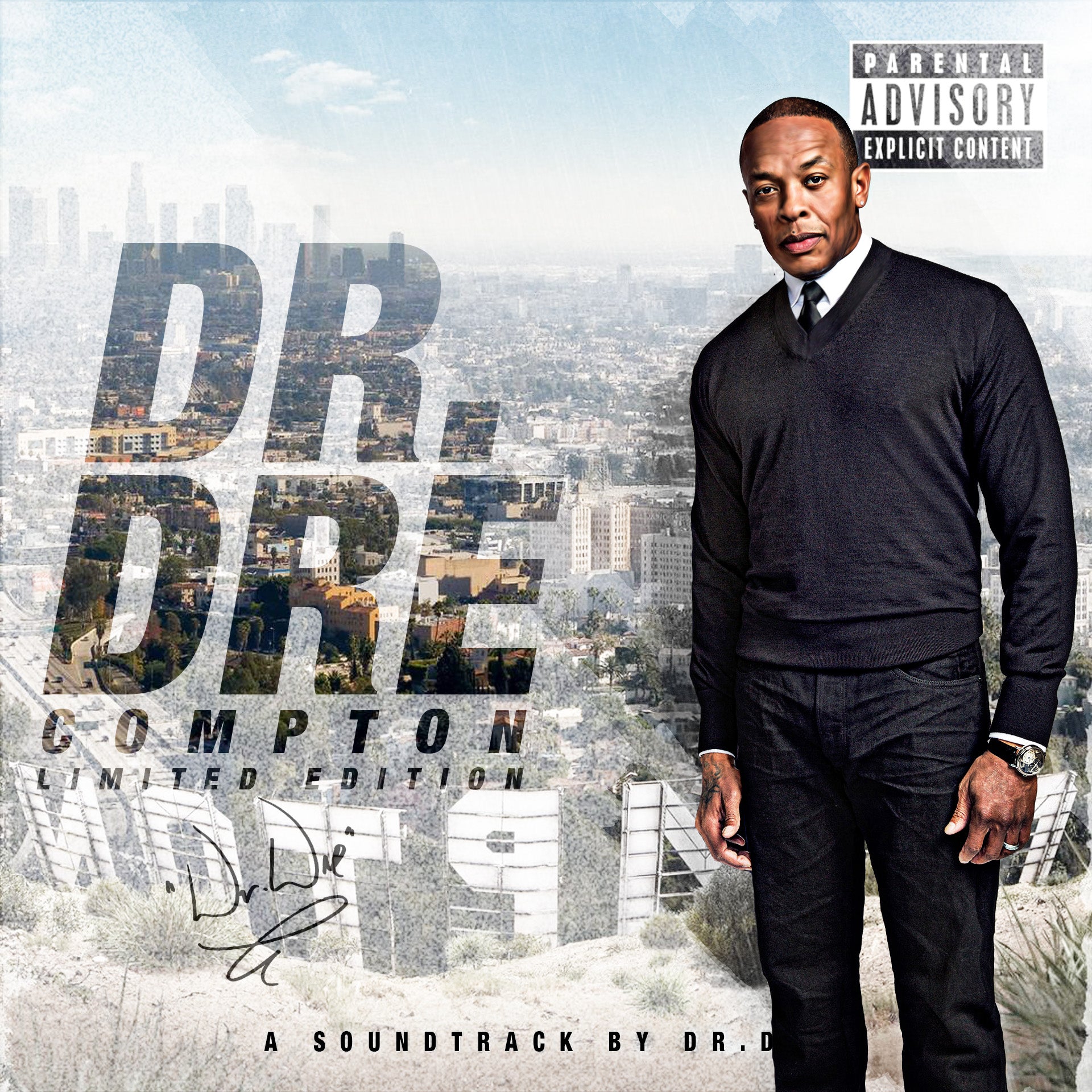 Dr. Dre Compton Soundtrack Cover Template – Photoshop & Canva Editable