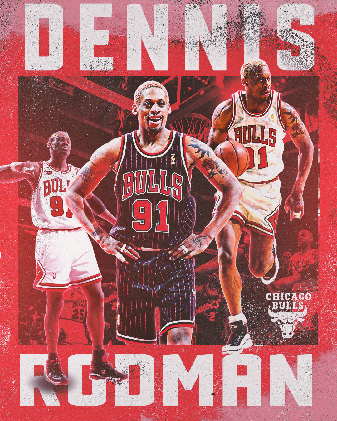Dennis Rodman Poster Template Vol. 2 – Photoshop & Canva Editable