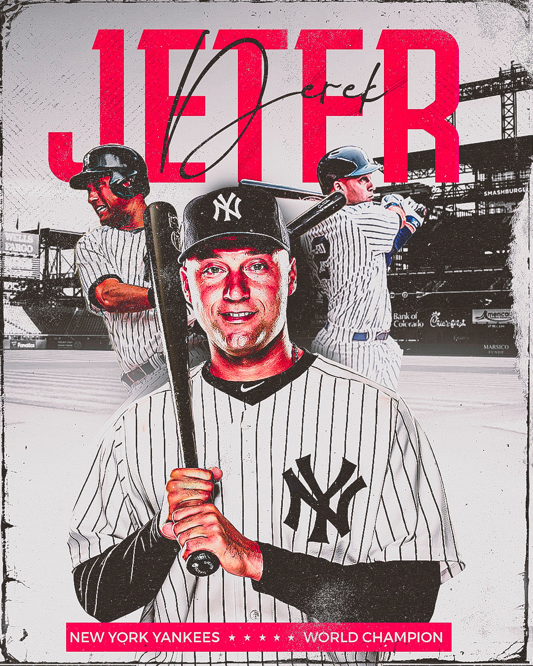 Derek Jeter Poster Template – Photoshop & Canva Editable