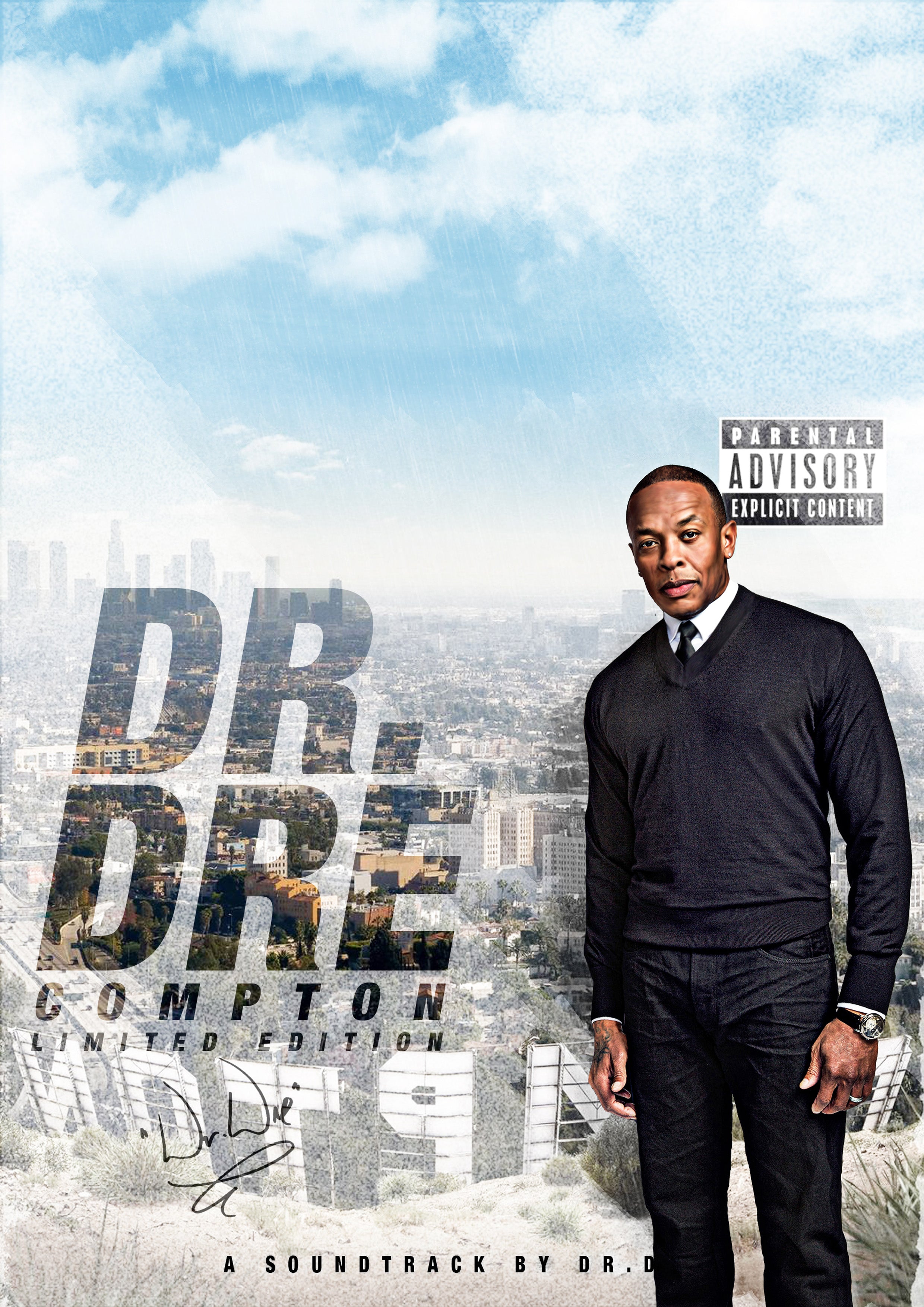 Dr. Dre Compton Album Poster Template – Photoshop & Canva Editable