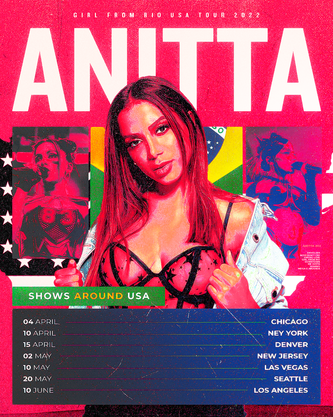 Anitta “Girl from Rio” Flyer Template – Photoshop &amp; Canva Editable
