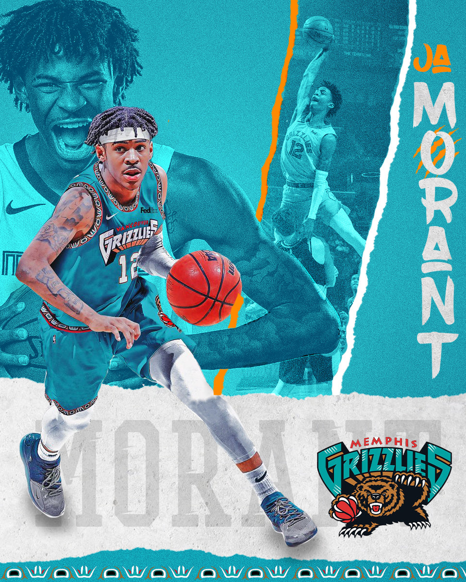 Ja Morant Poster Template – Photoshop & Canva Editable