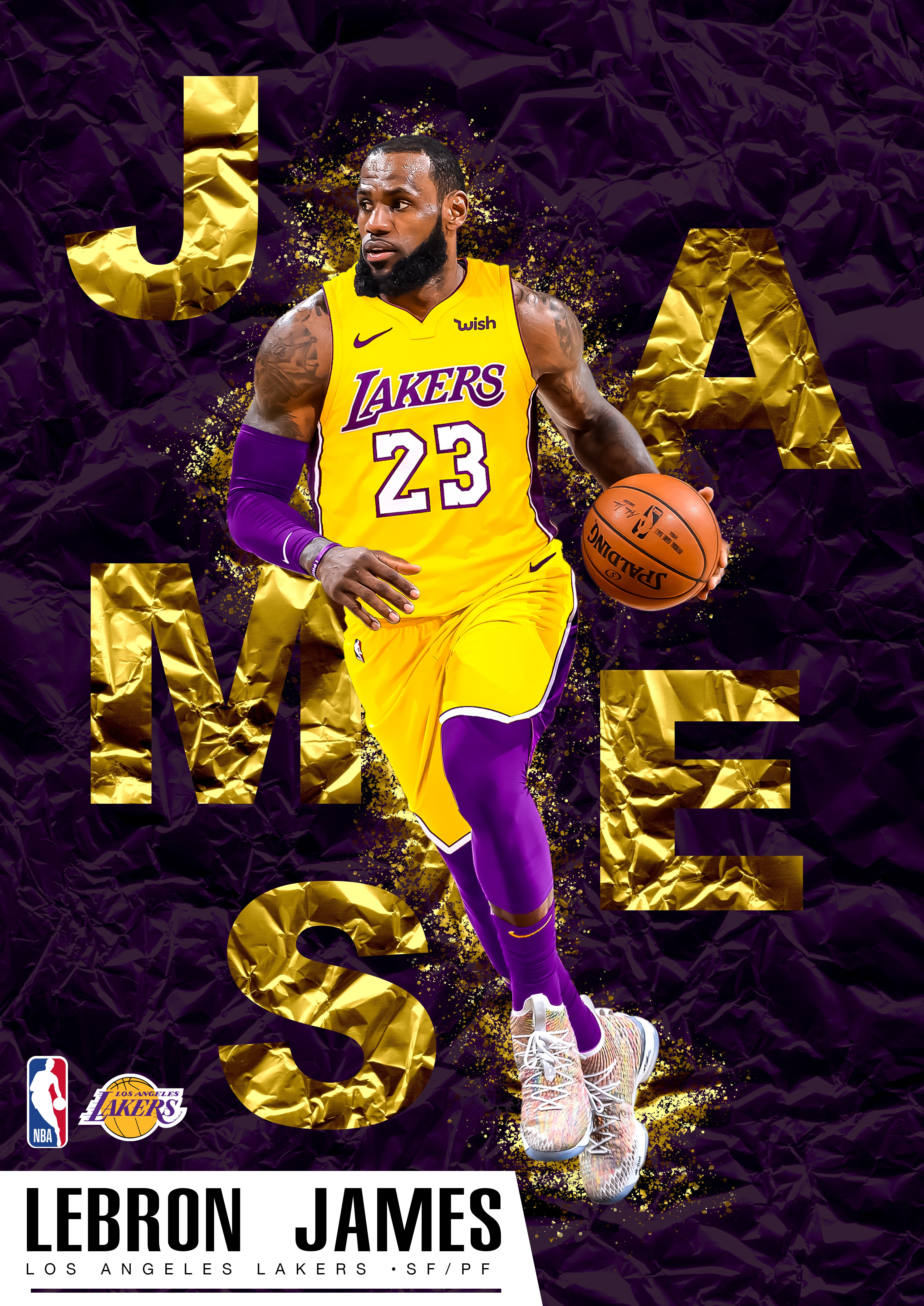 👑 LeBron James Poster Template – Photoshop & Canva Editable 👑