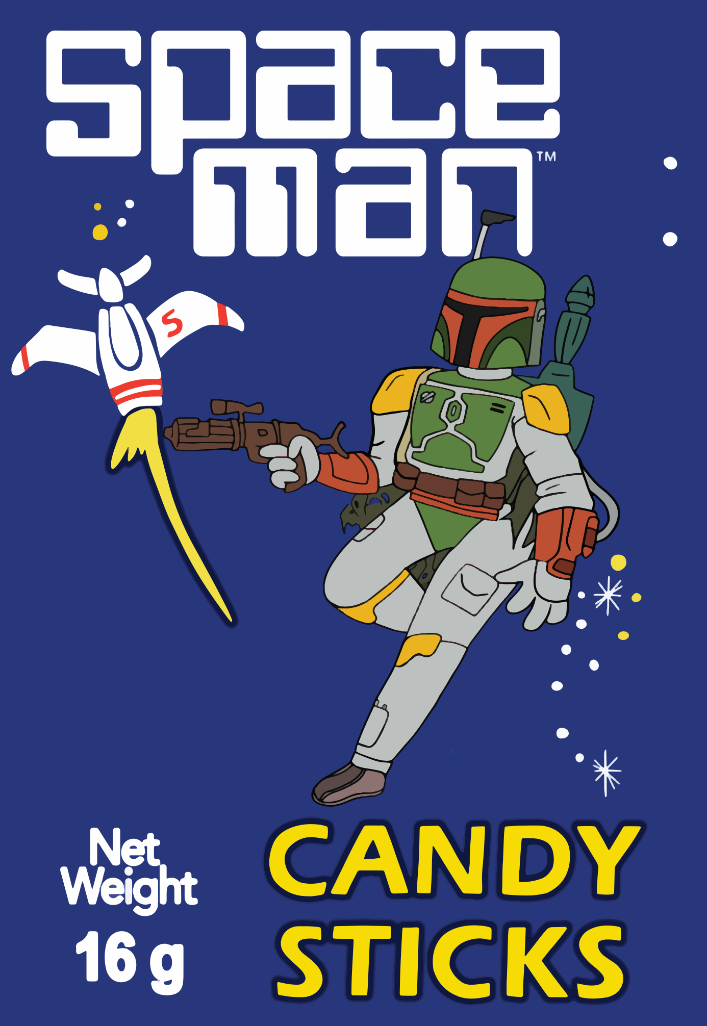 🚀 Spaceman Candy: Boba Fett Edition – High-Resolution Illustration (Digital Download) 🚀