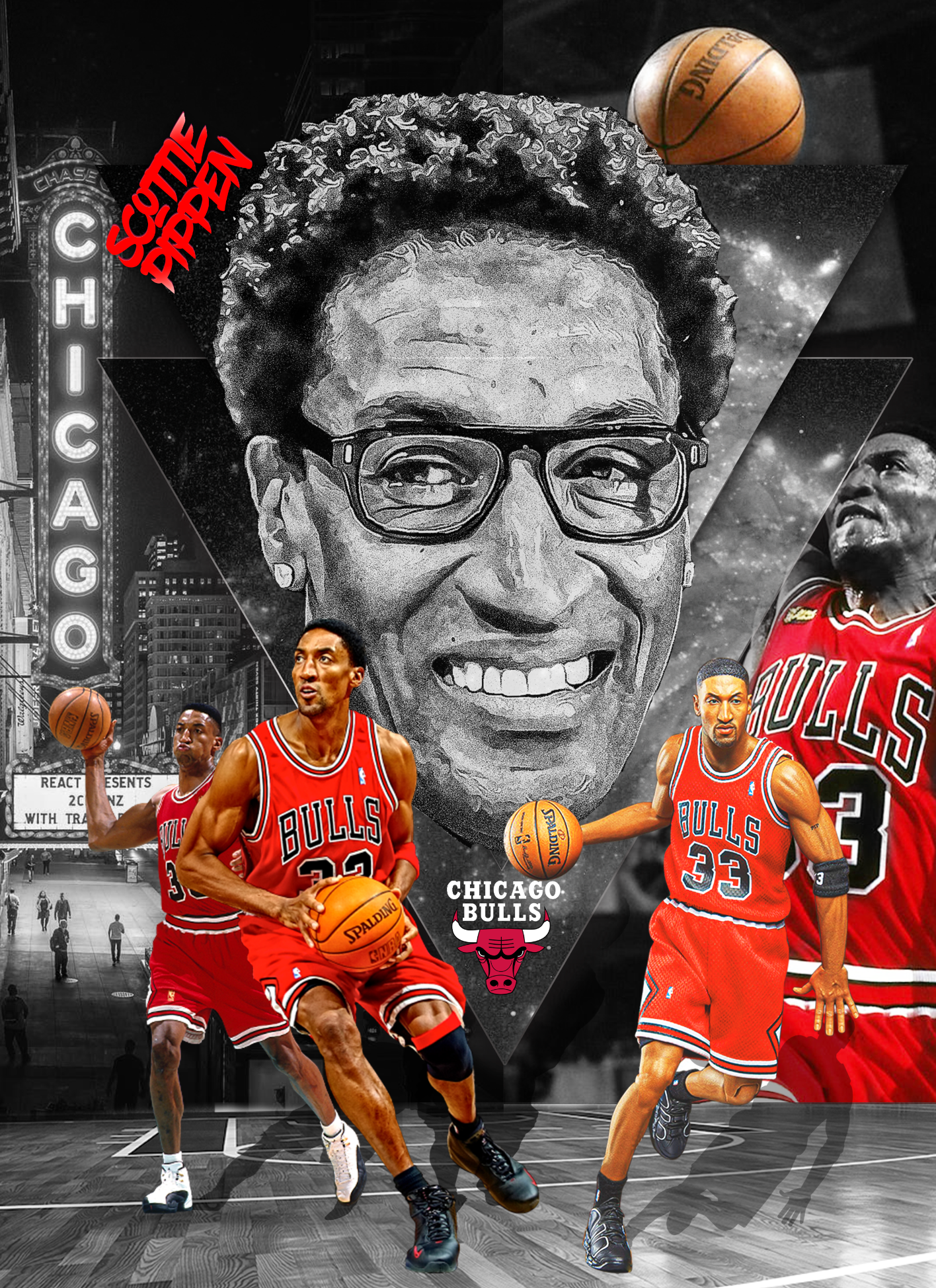 🏀 Scottie Pippen Poster Template – Photoshop & Canva Editable 🏀