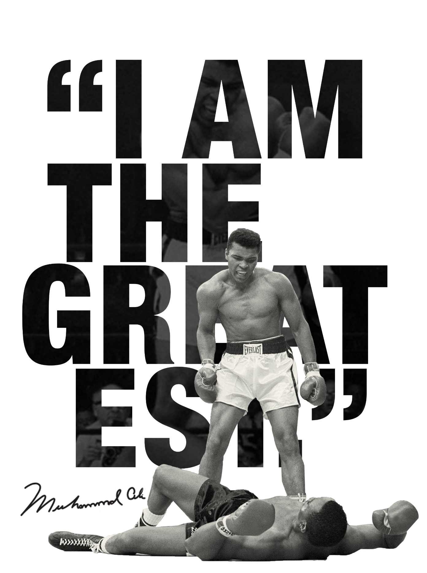 🥊 Muhammad Ali Poster Template – Photoshop & Canva Editable
