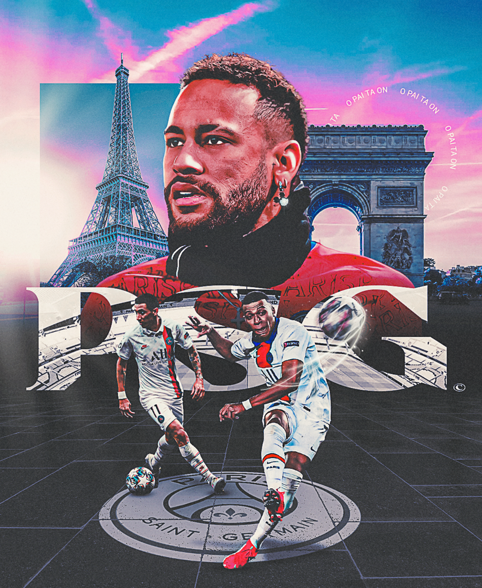 ⚽ Neymar Jr. PSG Football Poster Template – Photoshop & Canva Editable ⚽