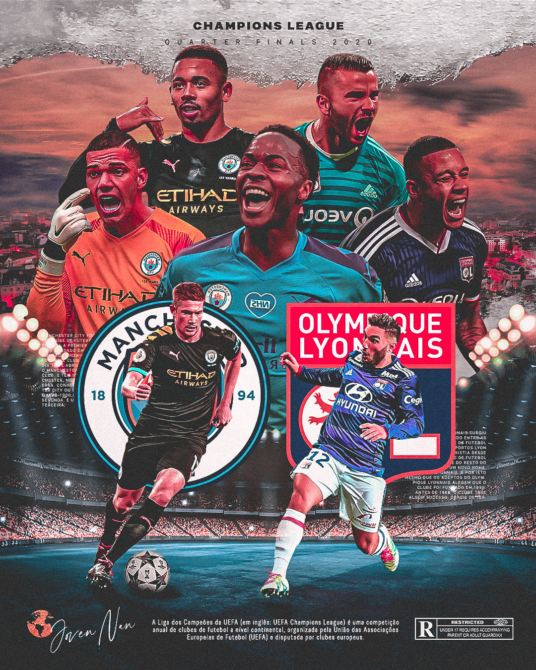 Champions League Football Poster Template – Photoshop & Canva Editable