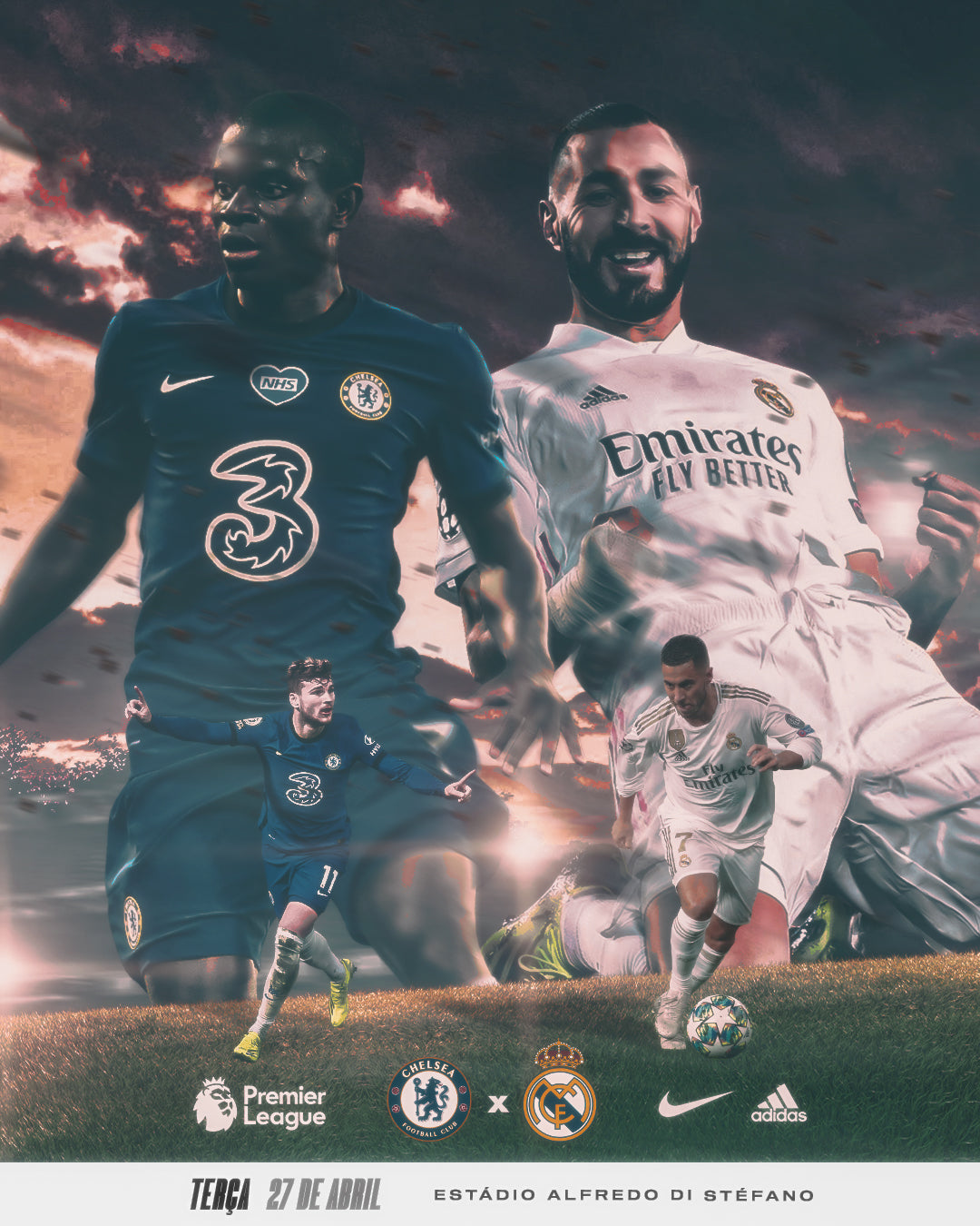 Chelsea Football Poster Template – Photoshop & Canva Editable