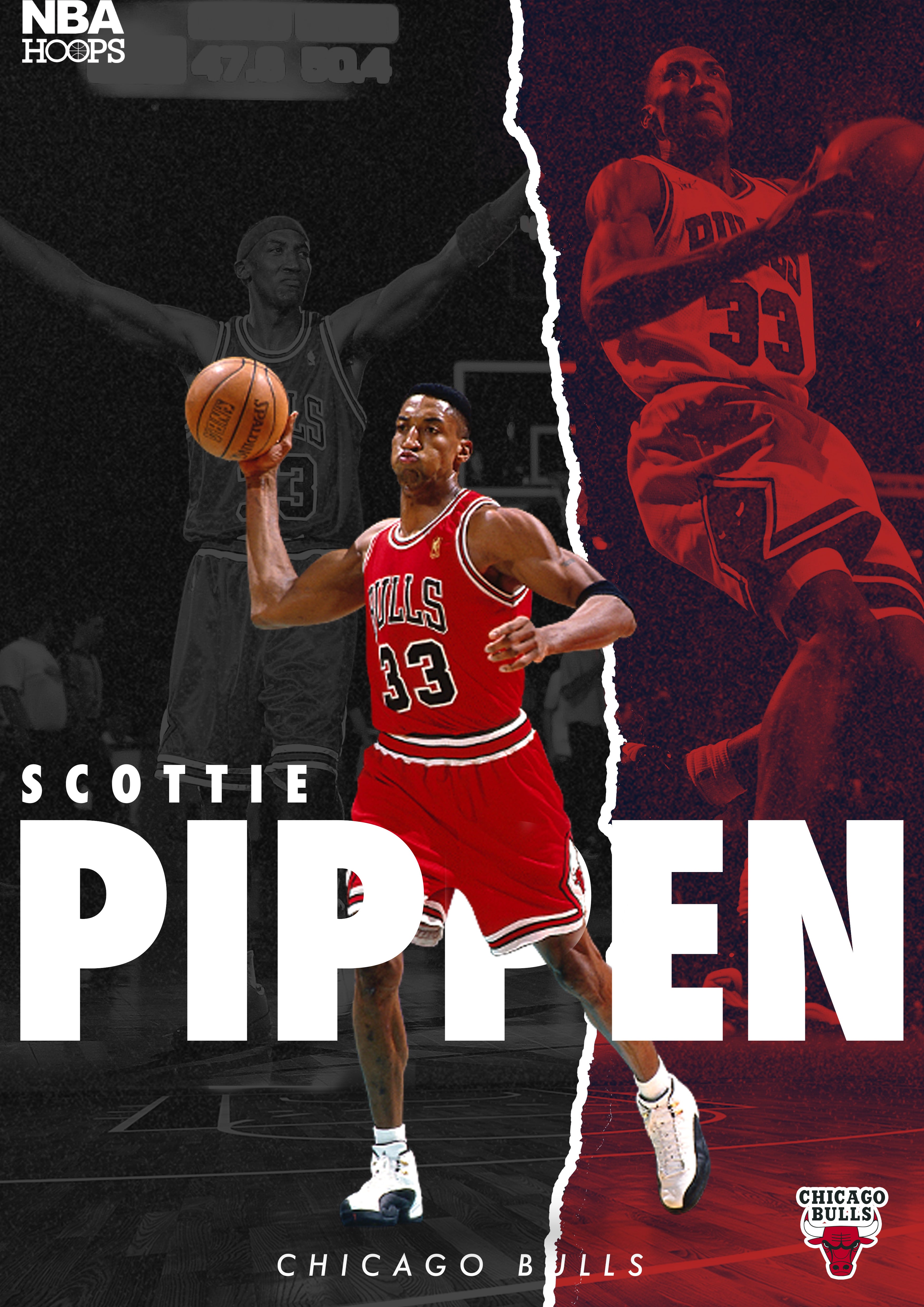 🏀 Scottie Pippen Poster Template – Photoshop & Canva Editable 🏀